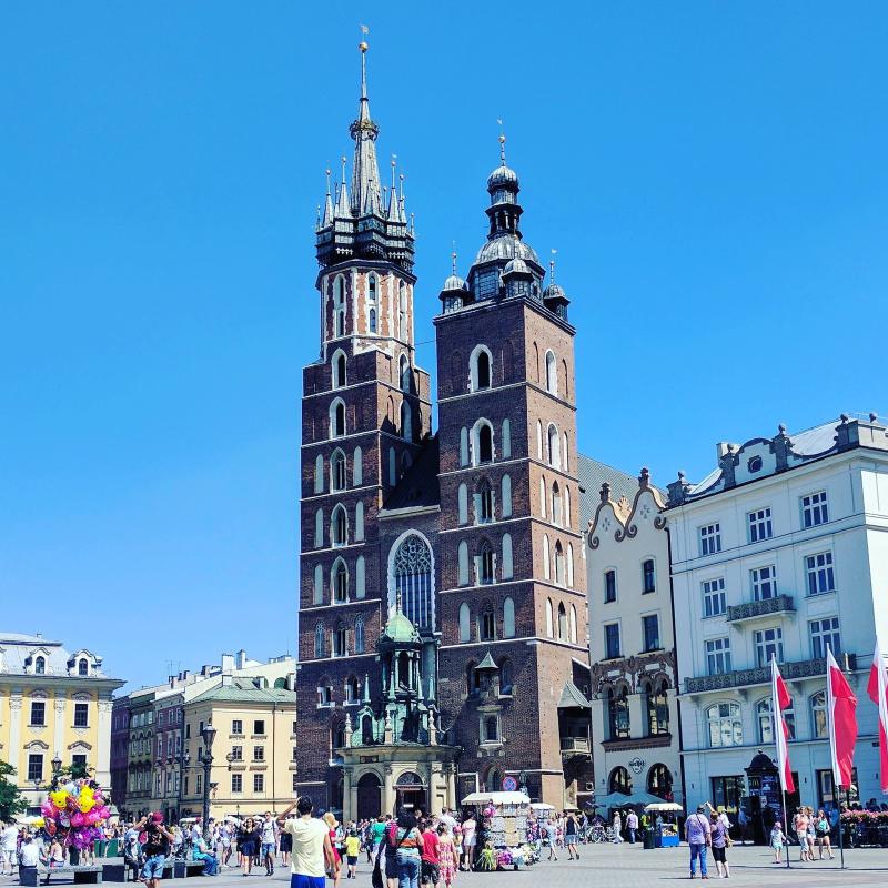 Hot summer day in Krakow, Poland