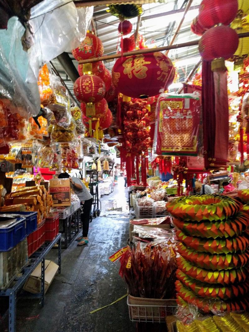 Tiny Market corridor in Bangkok